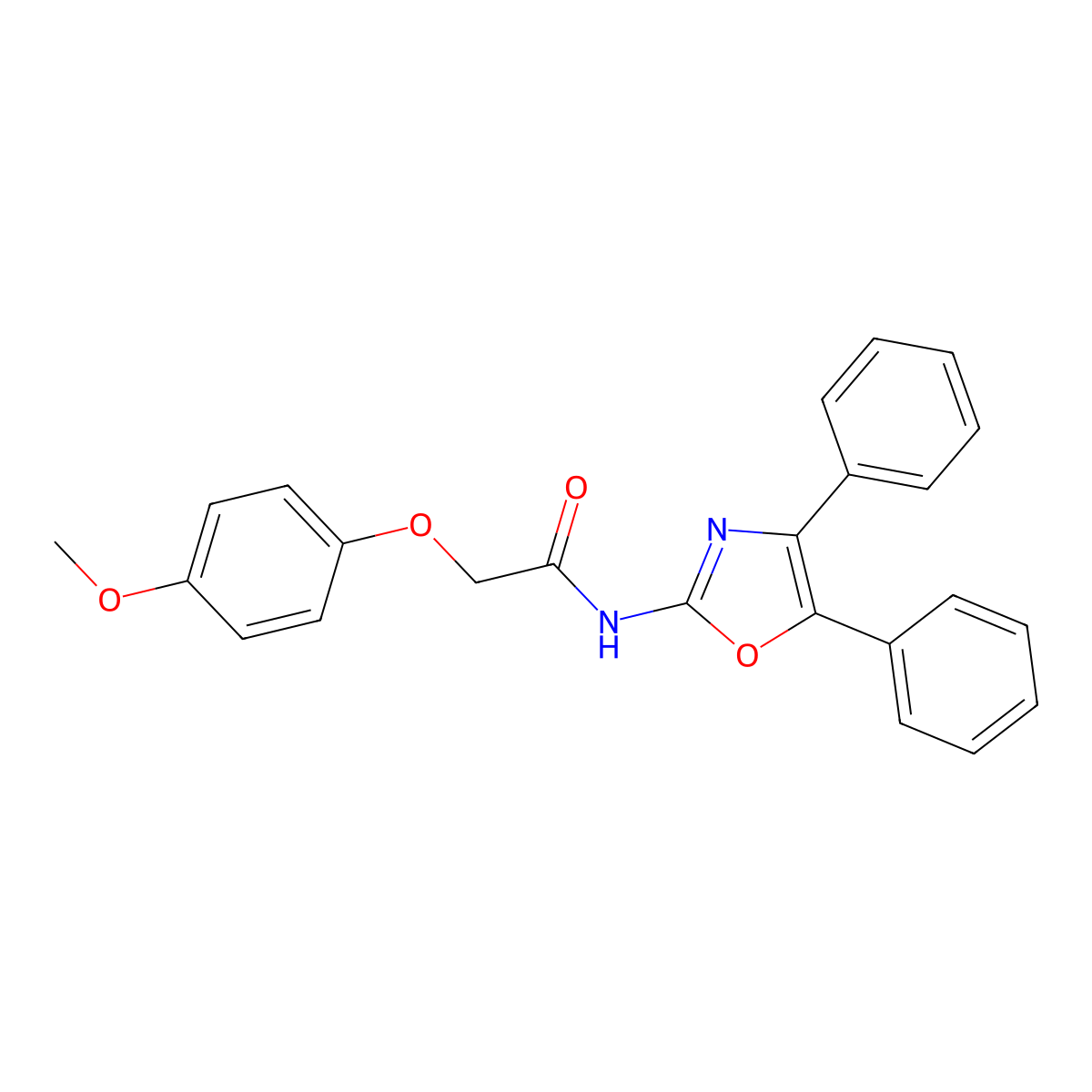 N-(4,5-diphenyl-1,3-oxazol-2-yl)-2-(4-methoxyphenoxy)acetamide molecular structure, CAS 487031-22-1