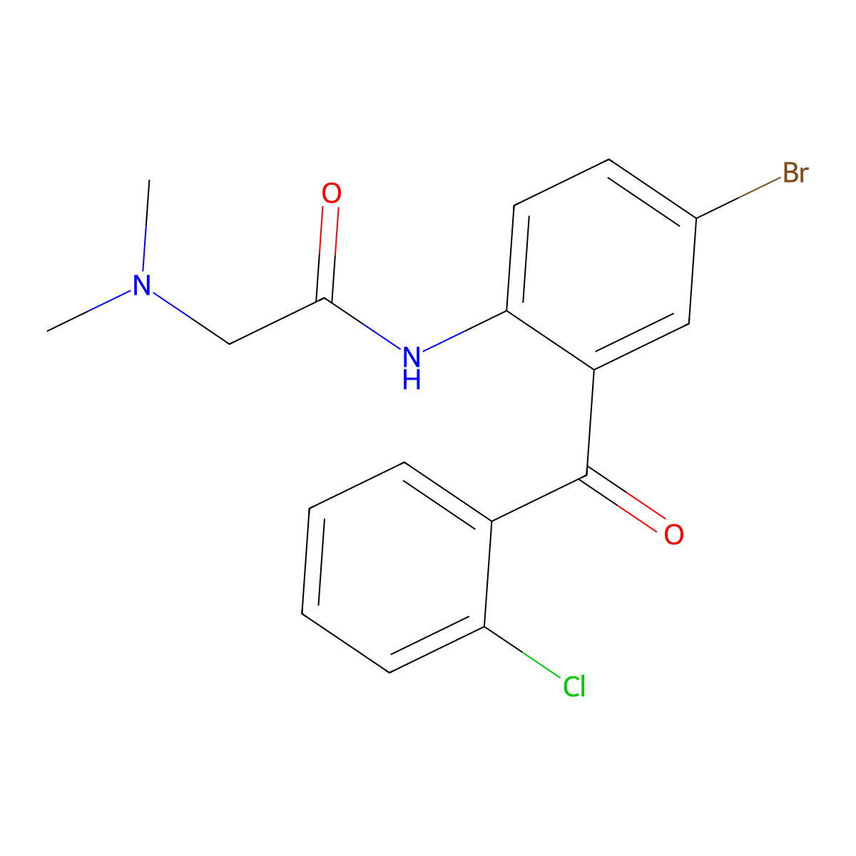 N-[4-bromo-2-(2-chlorobenzoyl)phenyl]-2-(dimethylamino)acetamide molecular structure, CAS 487031-23-2