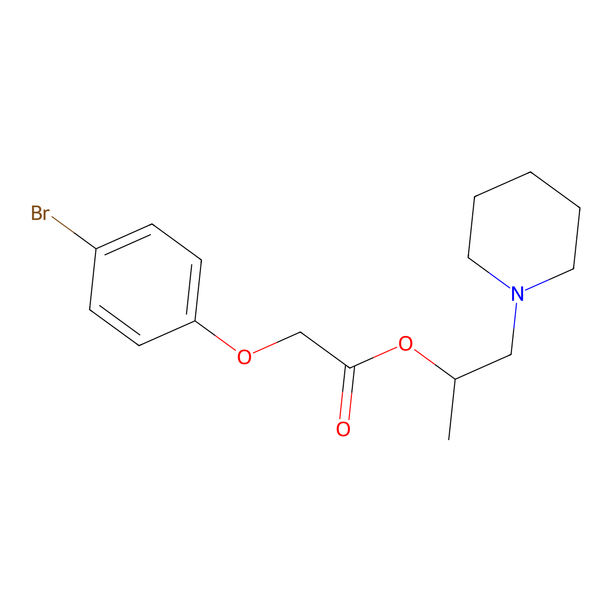 1-(Piperidin-1-yl)propan-2-yl (4-bromophenoxy)acetate molecular structure, CAS 487032-80-4