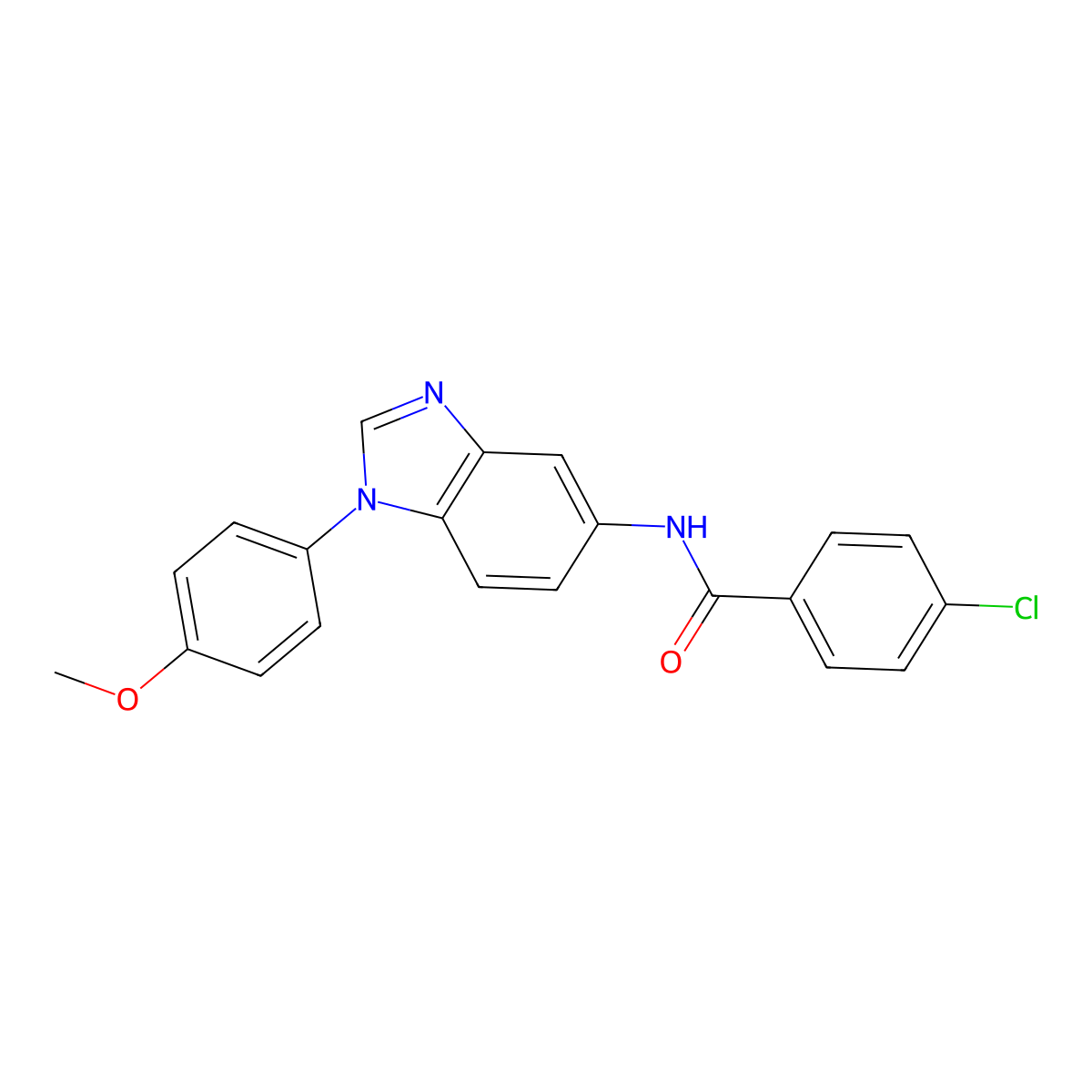 4-chloro-N-[1-(4-methoxyphenyl)benzimidazol-5-yl]benzamide molecular structure, CAS 487032-90-6