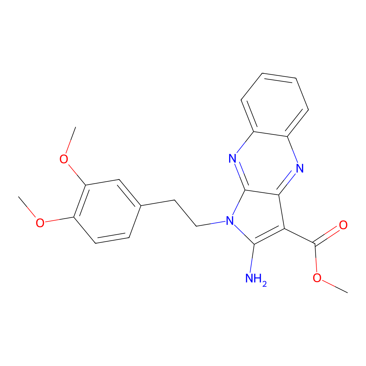 methyl 2-amino-1-[2-(3,4-dimethoxyphenyl)ethyl]-1H-pyrrolo[2,3-b]quinoxaline-3-carboxylate molecular structure, CAS 487033-79-4