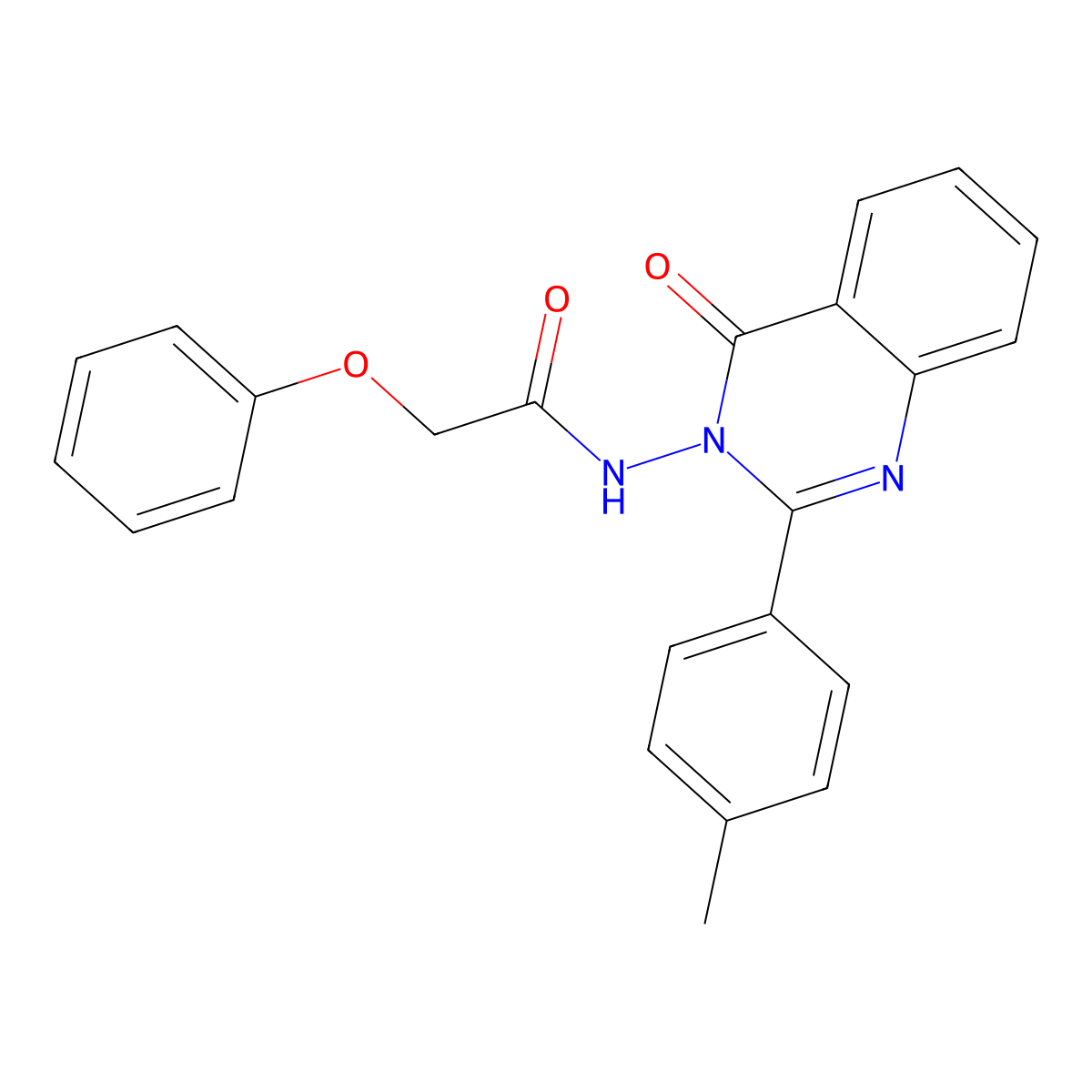 N-[2-(4-methylphenyl)-4-oxoquinazolin-3(4H)-yl]-2-phenoxyacetamide molecular structure, CAS 487033-90-9