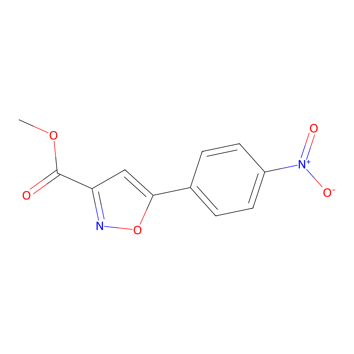 Methyl 5-(4-nitrophenyl)isoxazole-3-carboxylate molecular structure, CAS 487034-01-5