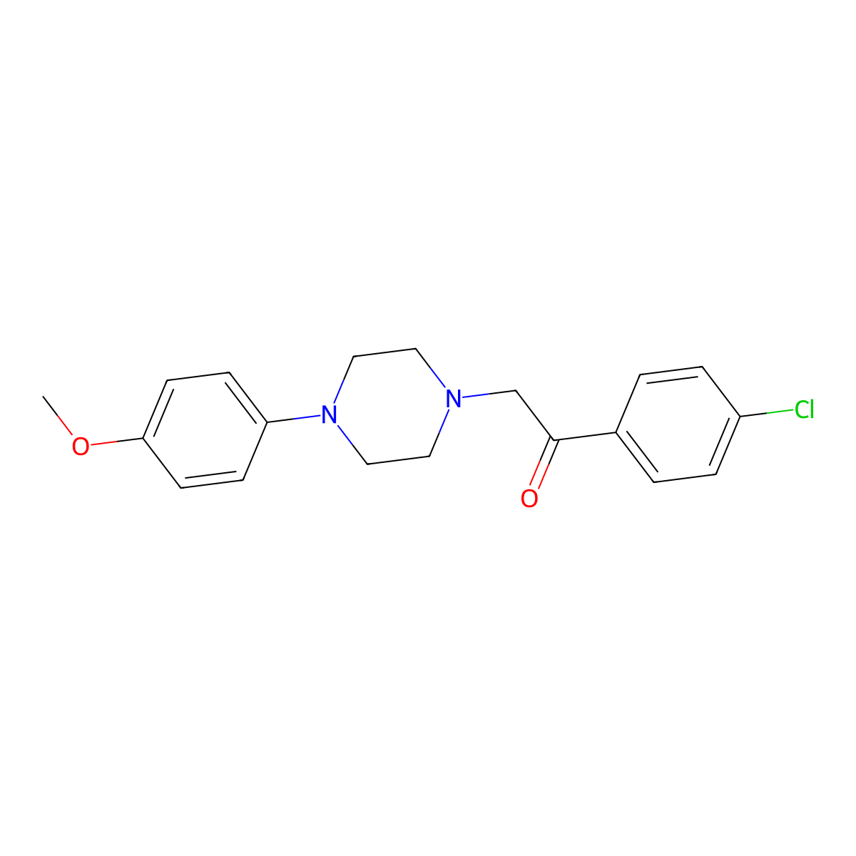 1-(4-Chlorophenyl)-2-[4-(4-methoxyphenyl)piperazin-1-yl]ethanone molecular structure, CAS 487034-04-8