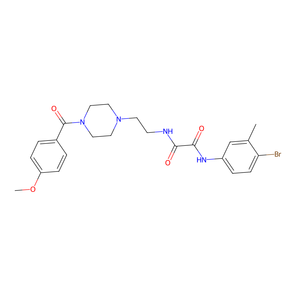 N'-(4-bromo-3-methylphenyl)-N-[2-[4-(4-methoxybenzoyl)piperazin-1-yl]ethyl]oxamide molecular structure, CAS 487035-57-4