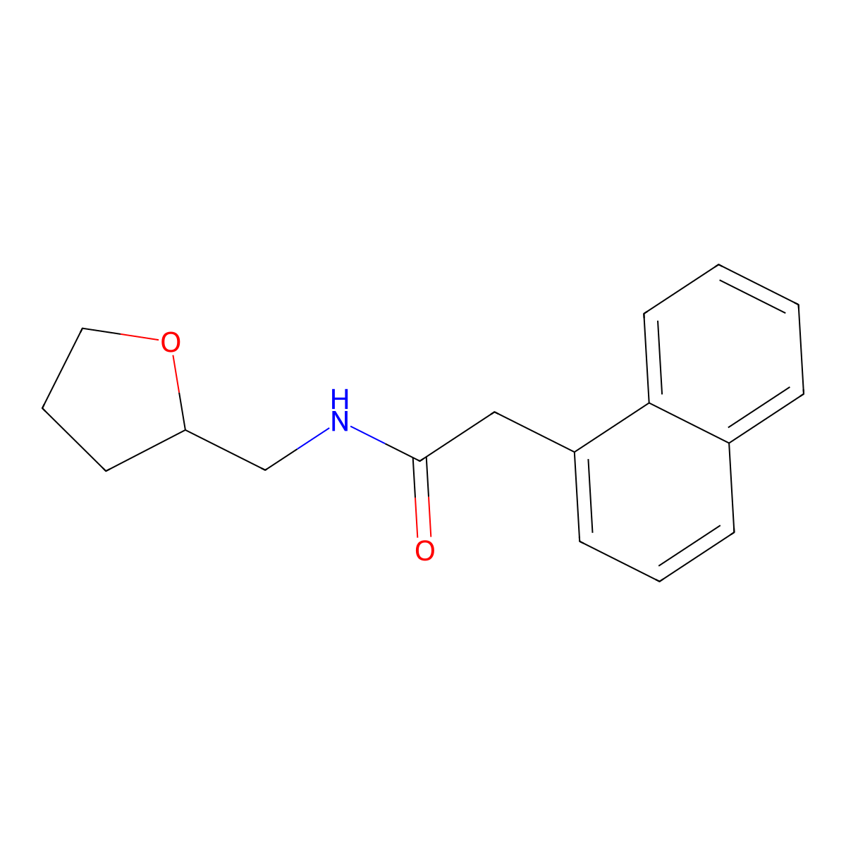 2-naphthalen-1-yl-N-(oxolan-2-ylmethyl)acetamide molecular structure, CAS 487035-80-3