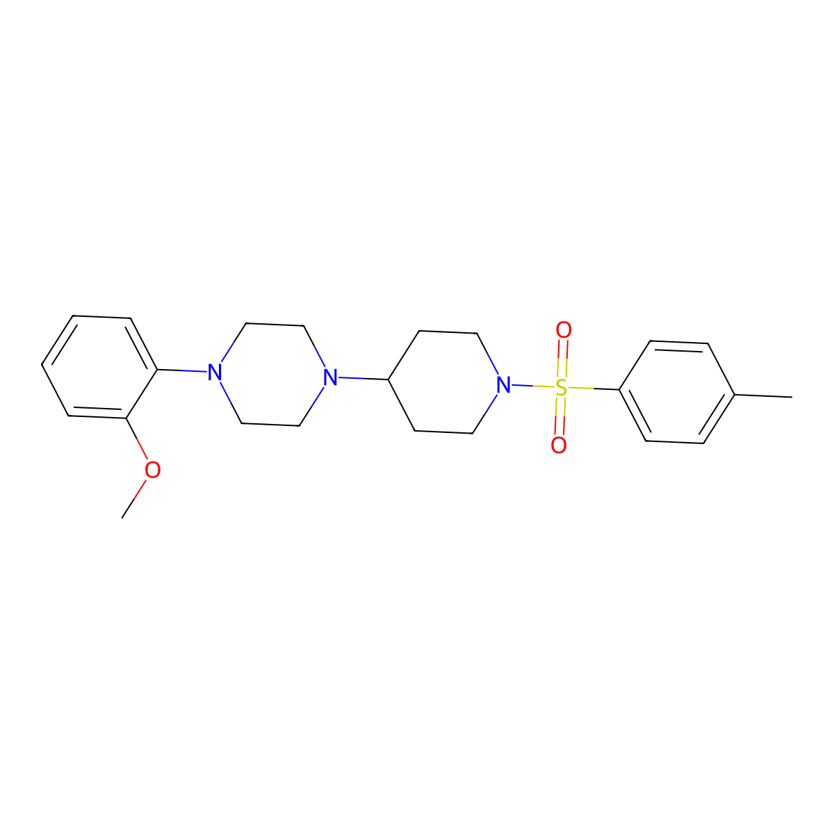 1-(2-Methoxyphenyl)-4-[1-(4-methylphenyl)sulfonylpiperidin-4-yl]piperazine molecular structure, CAS 487036-08-8