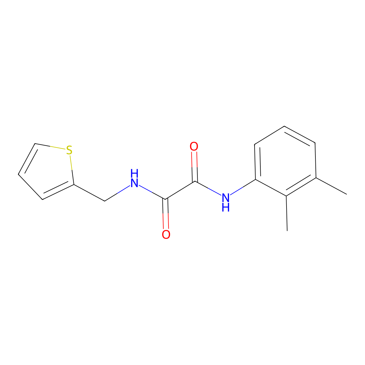 N'-(2,3-dimethylphenyl)-N-(thiophen-2-ylmethyl)oxamide molecular structure, CAS 487036-09-9