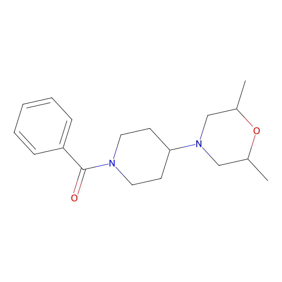 [4-(2,6-Dimethylmorpholin-4-yl)piperidin-1-yl]-phenylmethanone molecular structure, CAS 487036-46-4