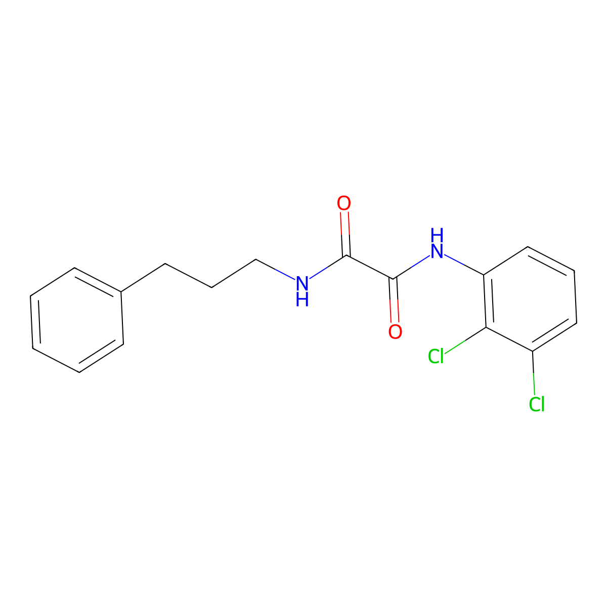 N'-(2,3-dichlorophenyl)-N-(3-phenylpropyl)oxamide molecular structure, CAS 487036-56-6