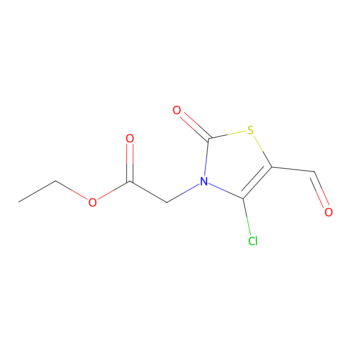 (4-Chloro-5-formyl-2-oxo-thiazol-3-yl)-acetic acid ethyl ester molecular structure, CAS 487037-12-7