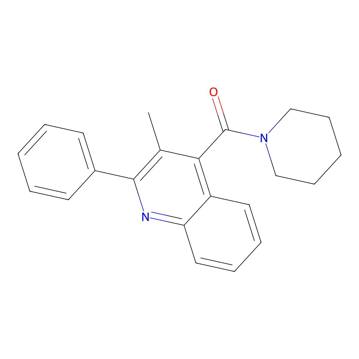 (3-Methyl-2-phenylquinolin-4-yl)-piperidin-1-ylmethanone molecular structure, CAS 487038-85-7