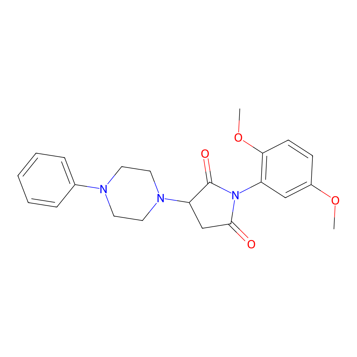 1-(2,5-Dimethoxyphenyl)-3-(4-phenylpiperazin-1-yl)pyrrolidine-2,5-dione molecular structure, CAS 487039-73-6