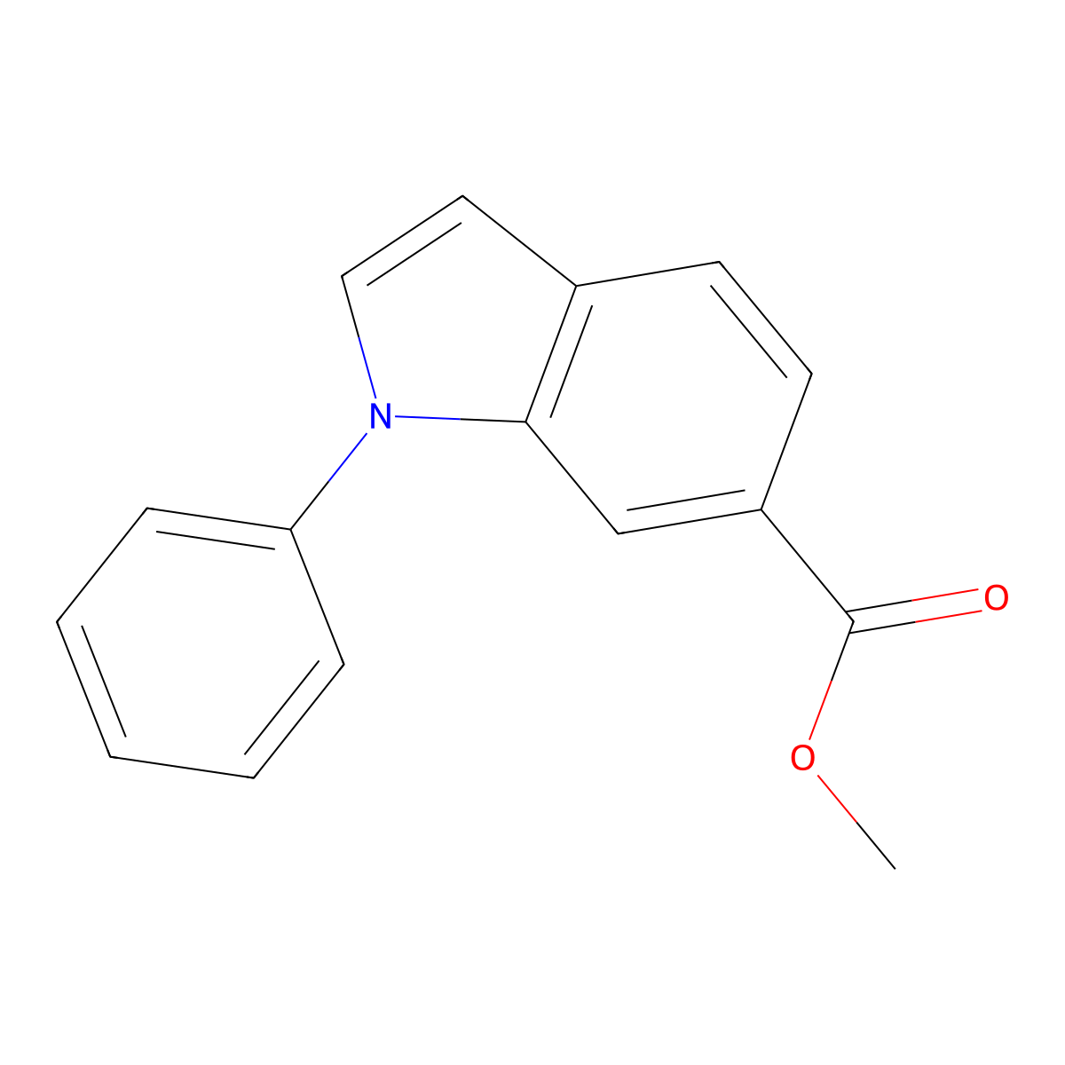 Methyl 1-phenyl-1H-indole-6-carboxylate molecular structure, CAS 487058-32-2