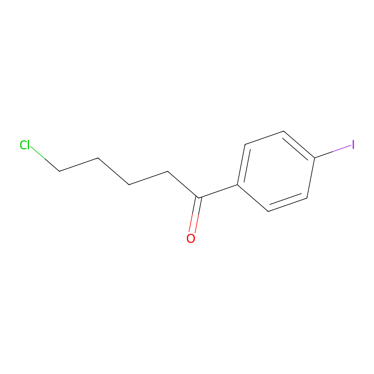 5-Chloro-1-(4-iodophenyl)-1-oxopentane molecular structure, CAS 487058-91-3