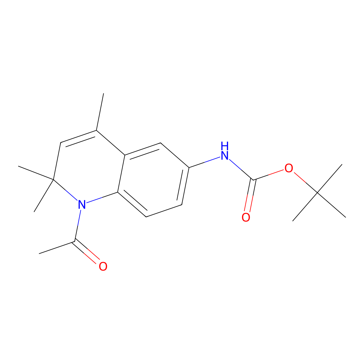 1-[6-(Boc-amino)-2,2,4-trimethylquinolin-1(2H)-YL]ethan-1-one molecular structure, CAS 487065-02-1