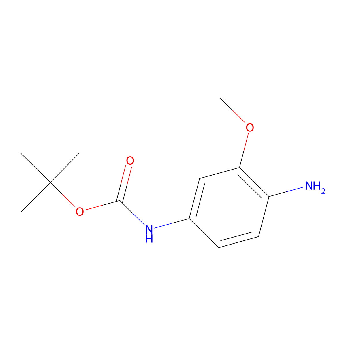 Tert-butyl (4-amino-3-methoxyphenyl)carbamate molecular structure, CAS 487065-22-5