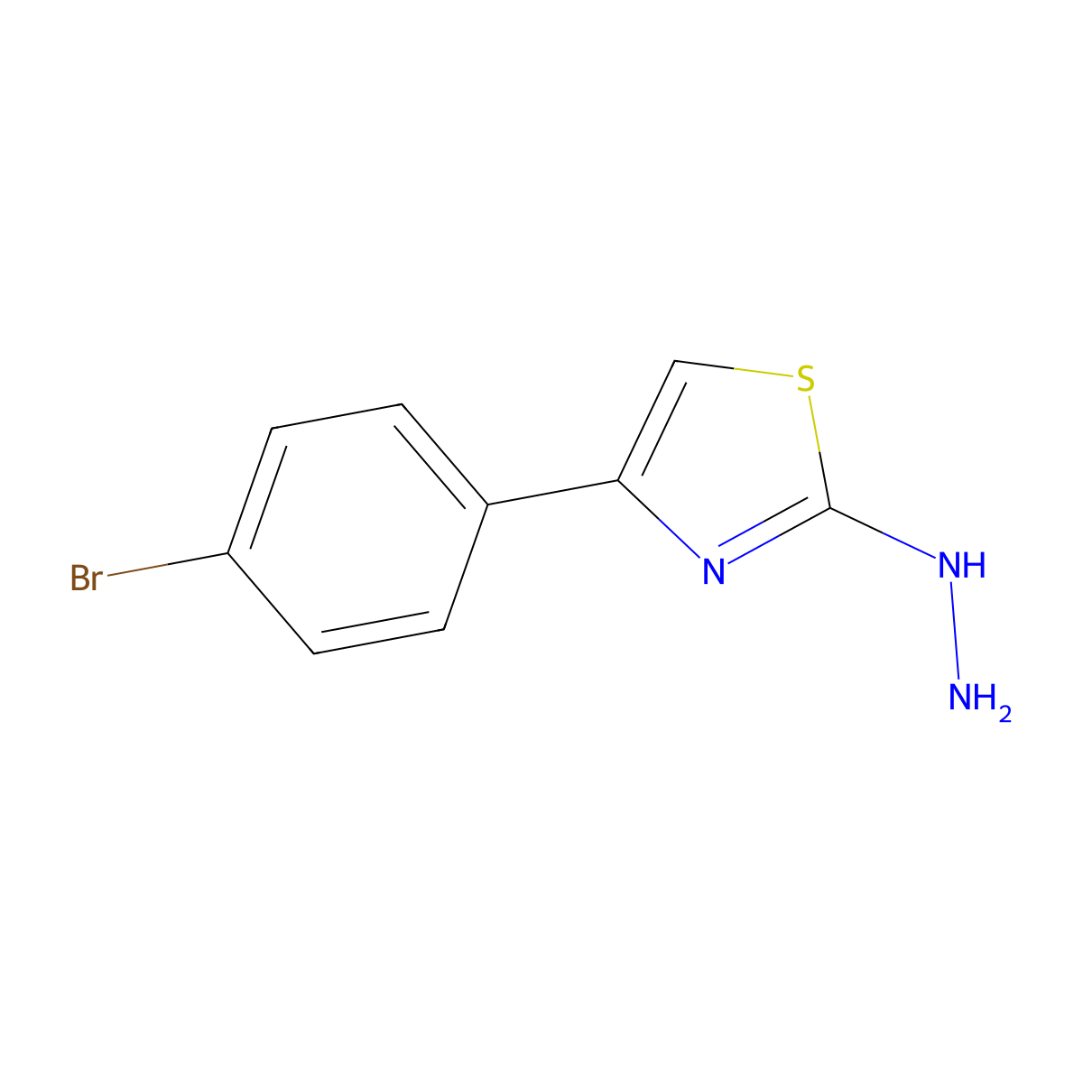 4-(4-Bromophenyl)-2-hydrazino-1,3-thiazole molecular structure, CAS 4871-22-1