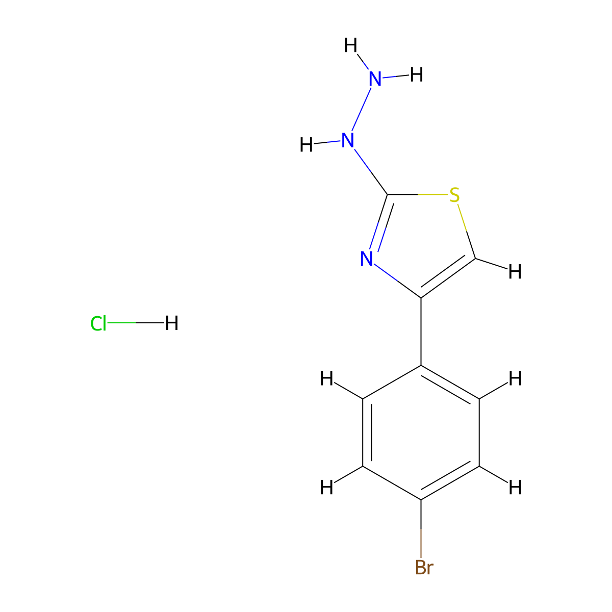 4-(4-Bromophenyl)-2-hydrazinylthiazole hydrochloride molecular structure, CAS 4871-23-2