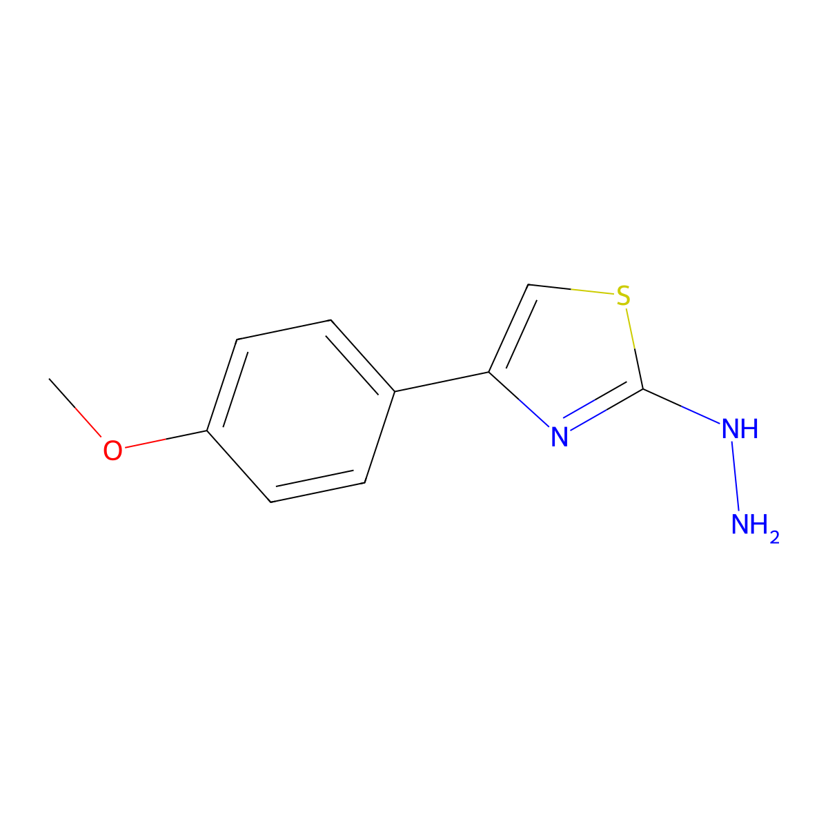 [4-(4-Methoxy-phenyl)-thiazol-2-yl]-hydrazine molecular structure, CAS 4871-25-4