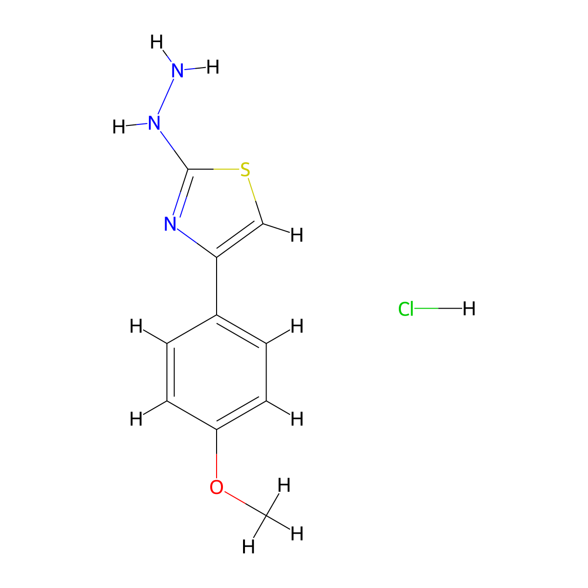 2-Hydrazino-4-(4-methoxyphenyl)-1,3-thiazole hydrochloride molecular structure, CAS 4871-26-5