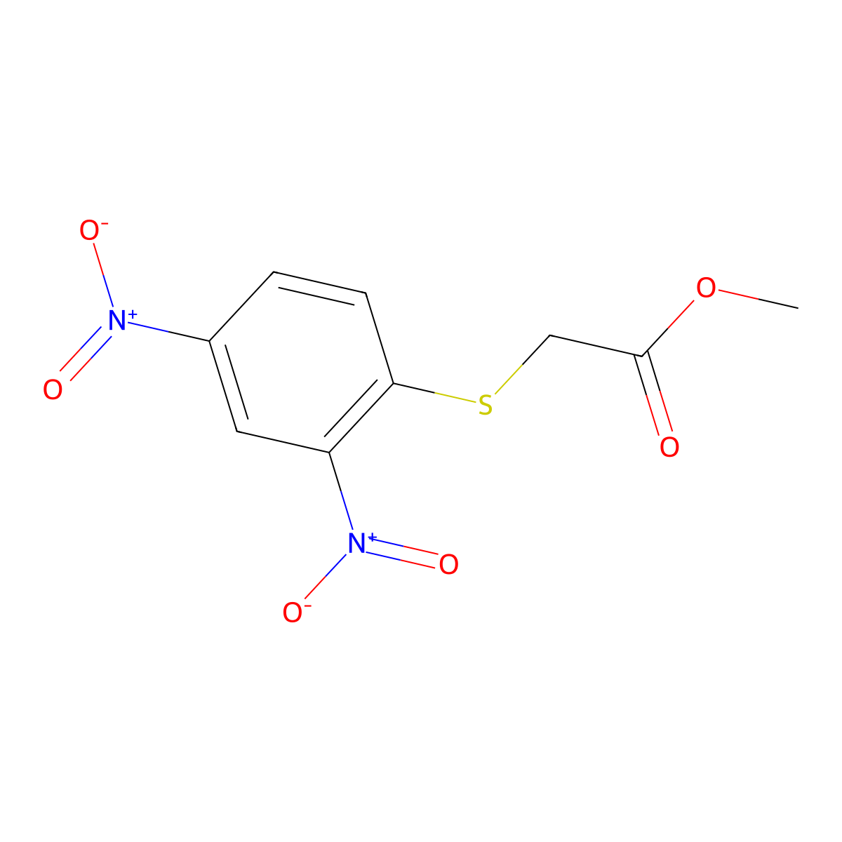 Methyl 2-(2,4-dinitrophenylthio)acetate molecular structure, CAS 4871-30-1