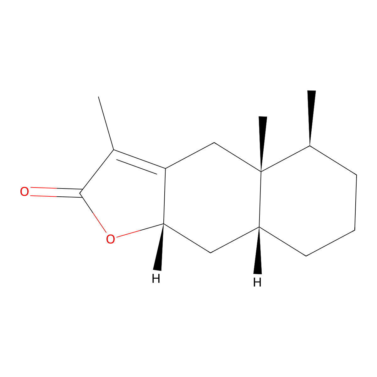 (4aR,5S,8aR,9aS)-4a,5,6,7,8,8a,9,9a-Octahydro-3,4a,5-trimethylnaphtho(2,3-b)furan-2(4H)-one molecular structure, CAS 4871-90-3