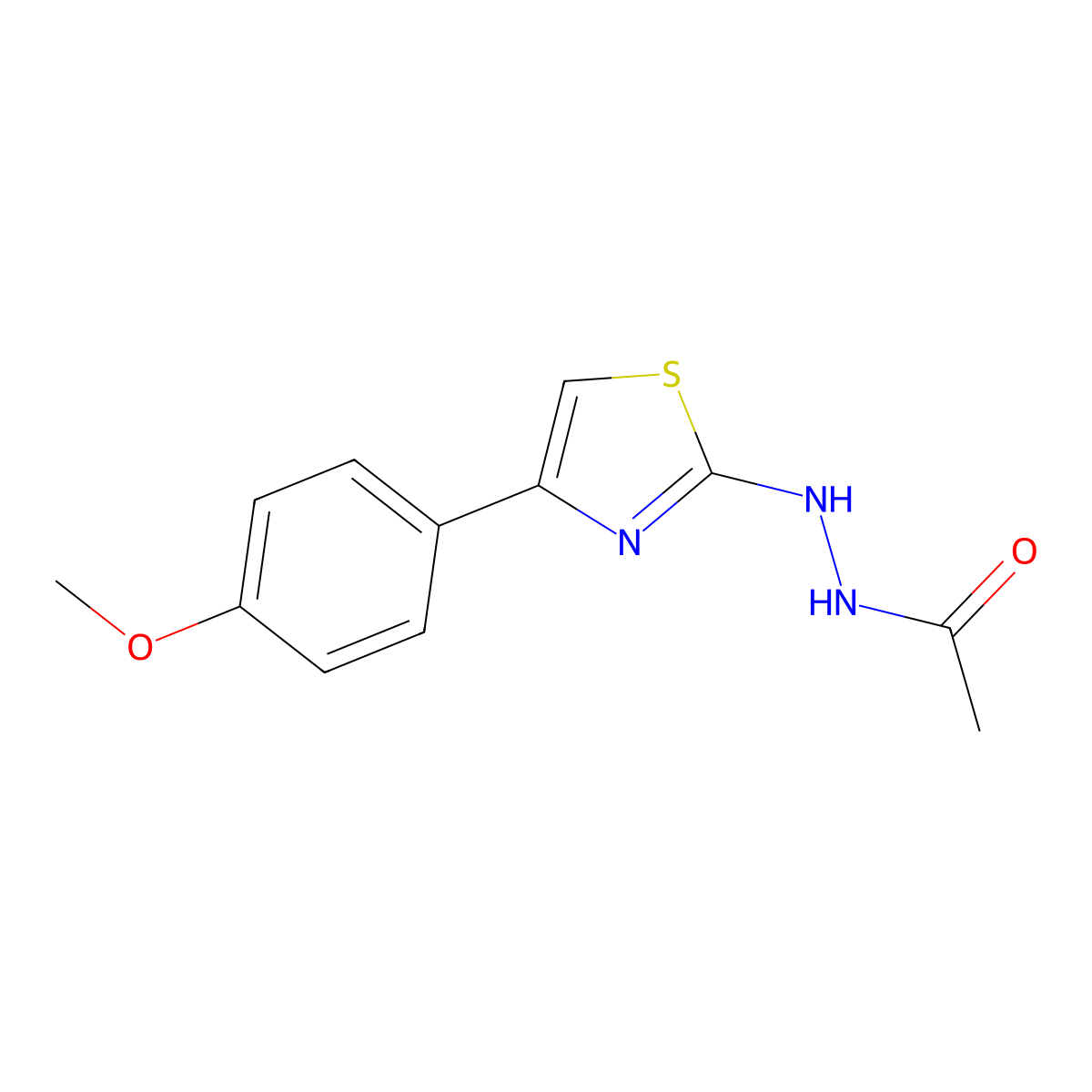 N'-[4-(4-methoxyphenyl)-1,3-thiazol-2-yl]acetohydrazide molecular structure, CAS 4872-77-9