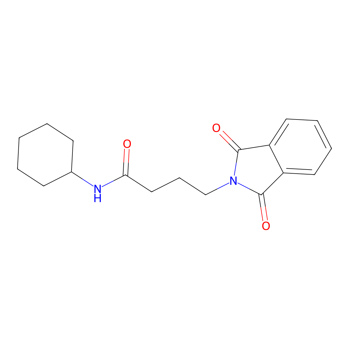 N-cyclohexyl-4-(1,3-dioxo-1,3-dihydro-2H-isoindol-2-yl)butanamide molecular structure, CAS 4873-72-7