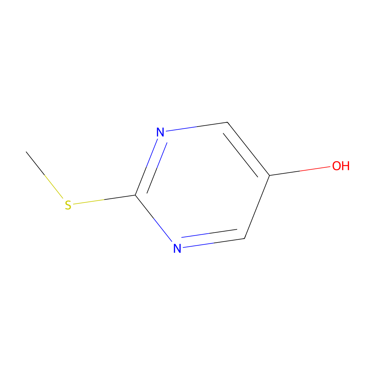 2-(Methylsulfanyl)pyrimidin-5-ol molecular structure, CAS 4874-33-3