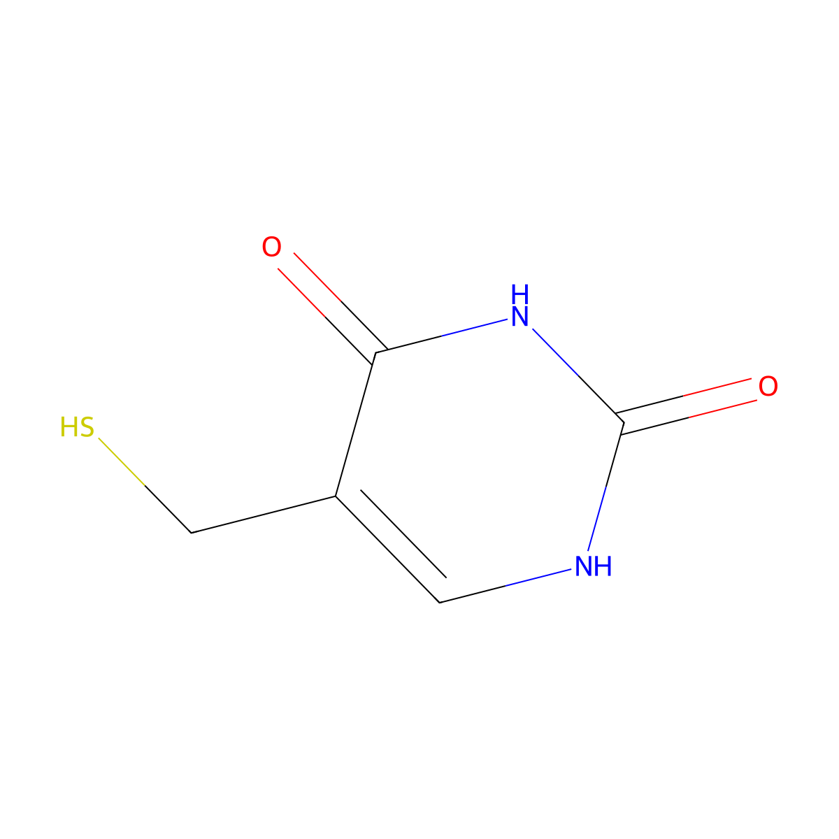 5-(Mercaptomethyl)-2,4(1H,3H)-pyrimidinedione molecular structure, CAS 4874-36-6