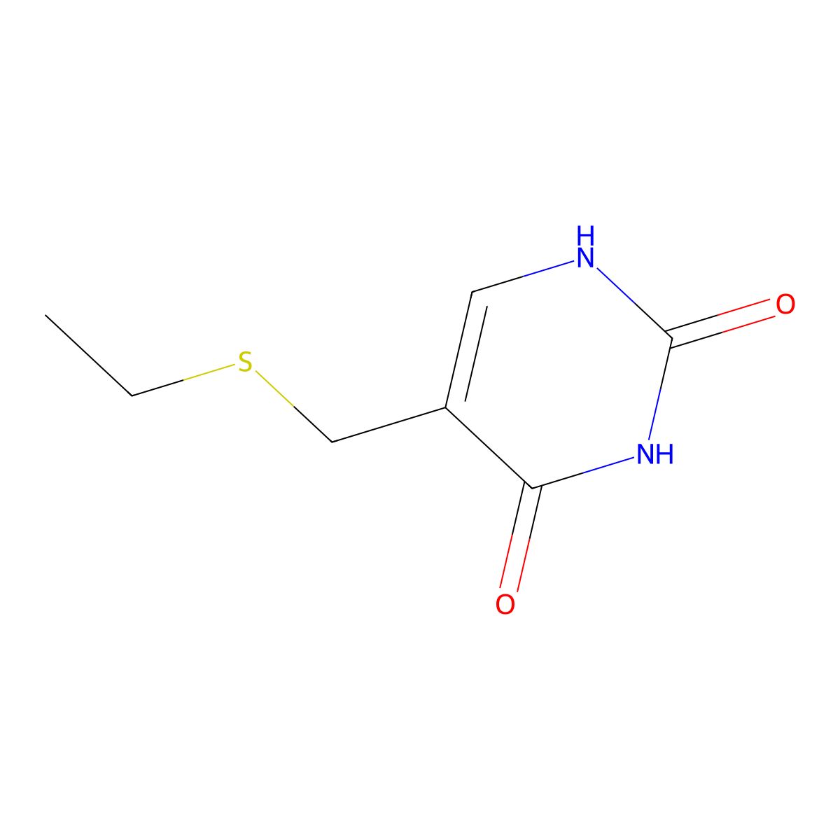 5-((Ethylthio)methyl)pyrimidine-2,4(1H,3H)-dione molecular structure, CAS 4874-41-3