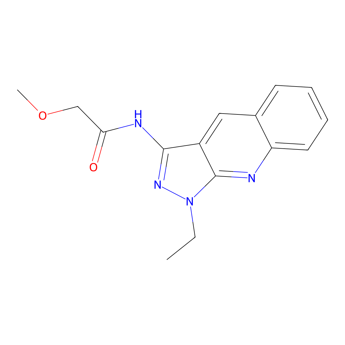 N-(1-ethylpyrazolo[3,4-b]quinolin-3-yl)-2-methoxyacetamide molecular structure, CAS 4874-80-0