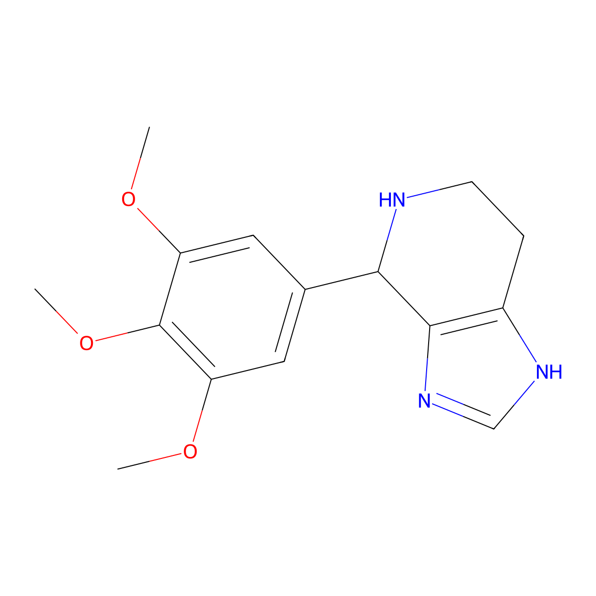 4-(3,4,5-trimethoxyphenyl)-4,5,6,7-tetrahydro-3H-imidazo[4,5-c]pyridine molecular structure, CAS 4875-50-7