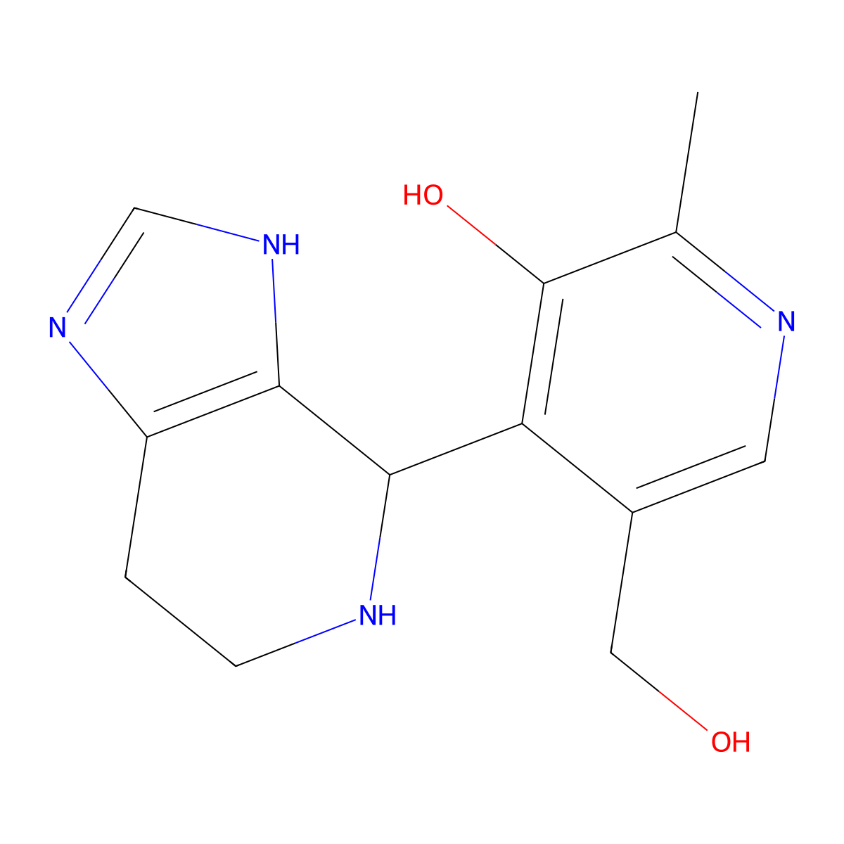5-(hydroxymethyl)-2-methyl-4-(4,5,6,7-tetrahydro-1H-imidazo[4,5-c]pyridin-4-yl)-3-pyridinol molecular structure, CAS 4875-52-9