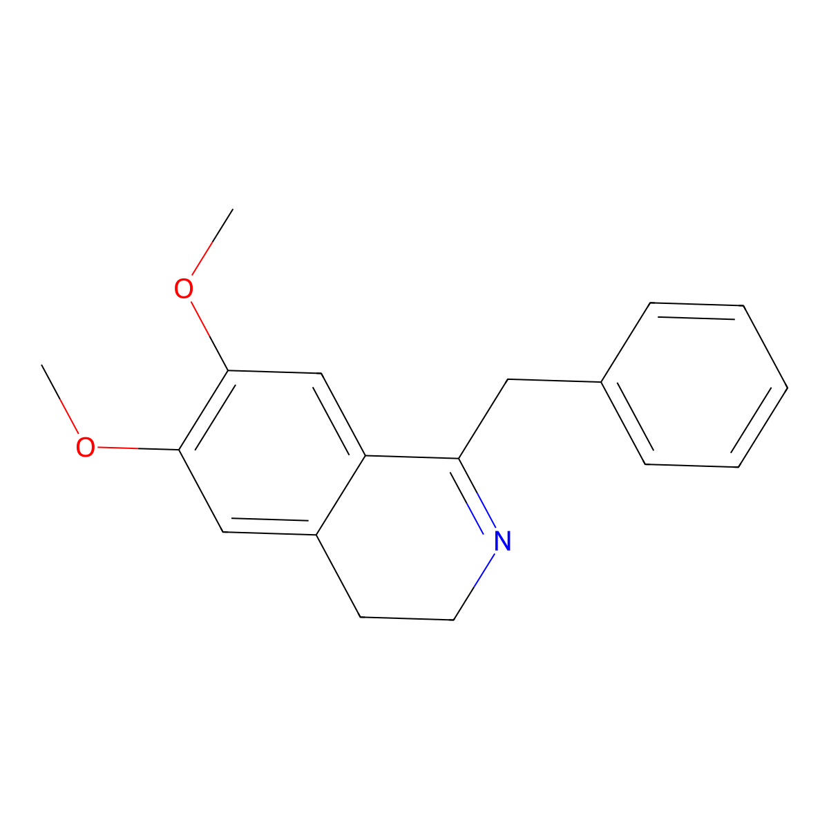 1-Benzyl-6,7-dimethoxy-3,4-dihydro-isoquinoline molecular structure, CAS 4876-00-0