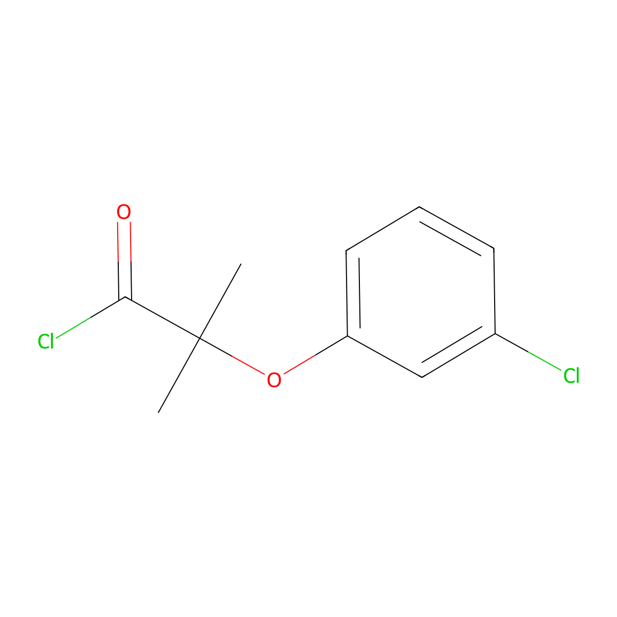 2-(3-Chlorophenoxy)-2-methylpropanoyl chloride molecular structure, CAS 4878-03-9
