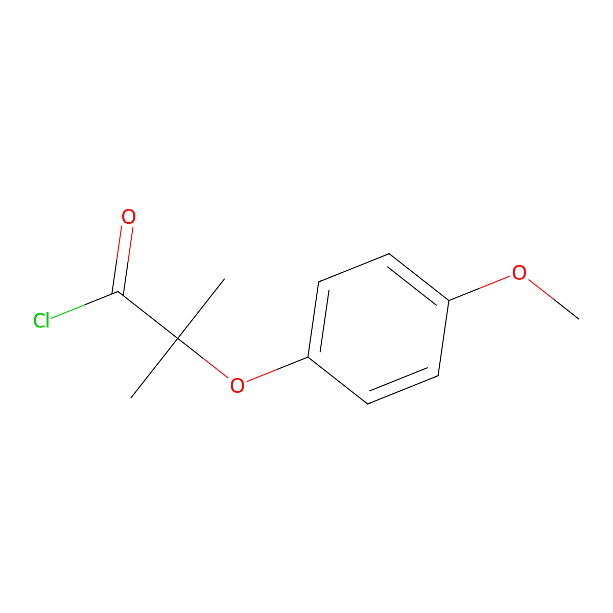 2-(4-Methoxyphenoxy)-2-methylpropanoyl chloride molecular structure, CAS 4878-04-0