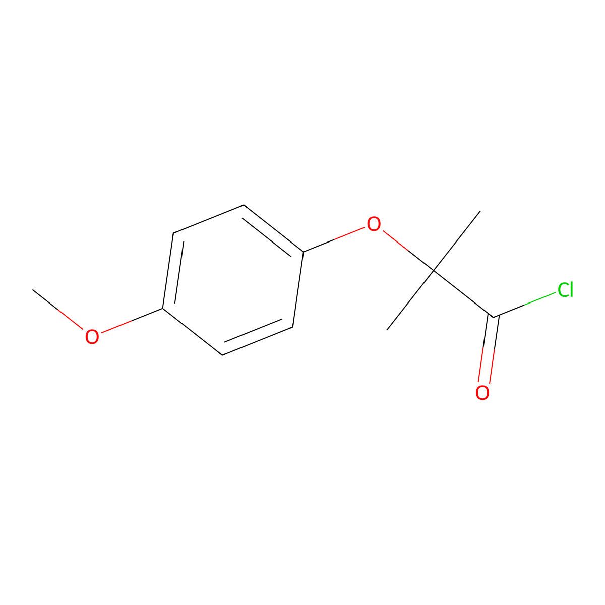 2-(4-Methoxyphenoxy)-2-methylpropanoyl chloride molecular structure, CAS 4878-04-0