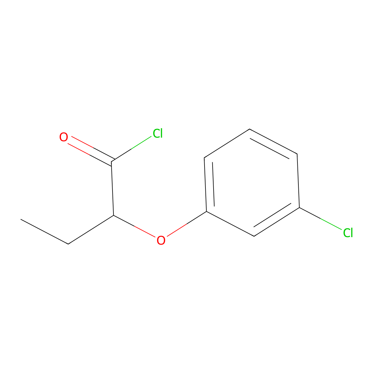 2-(3-Chlorophenoxy)butanoyl chloride molecular structure, CAS 4878-27-7