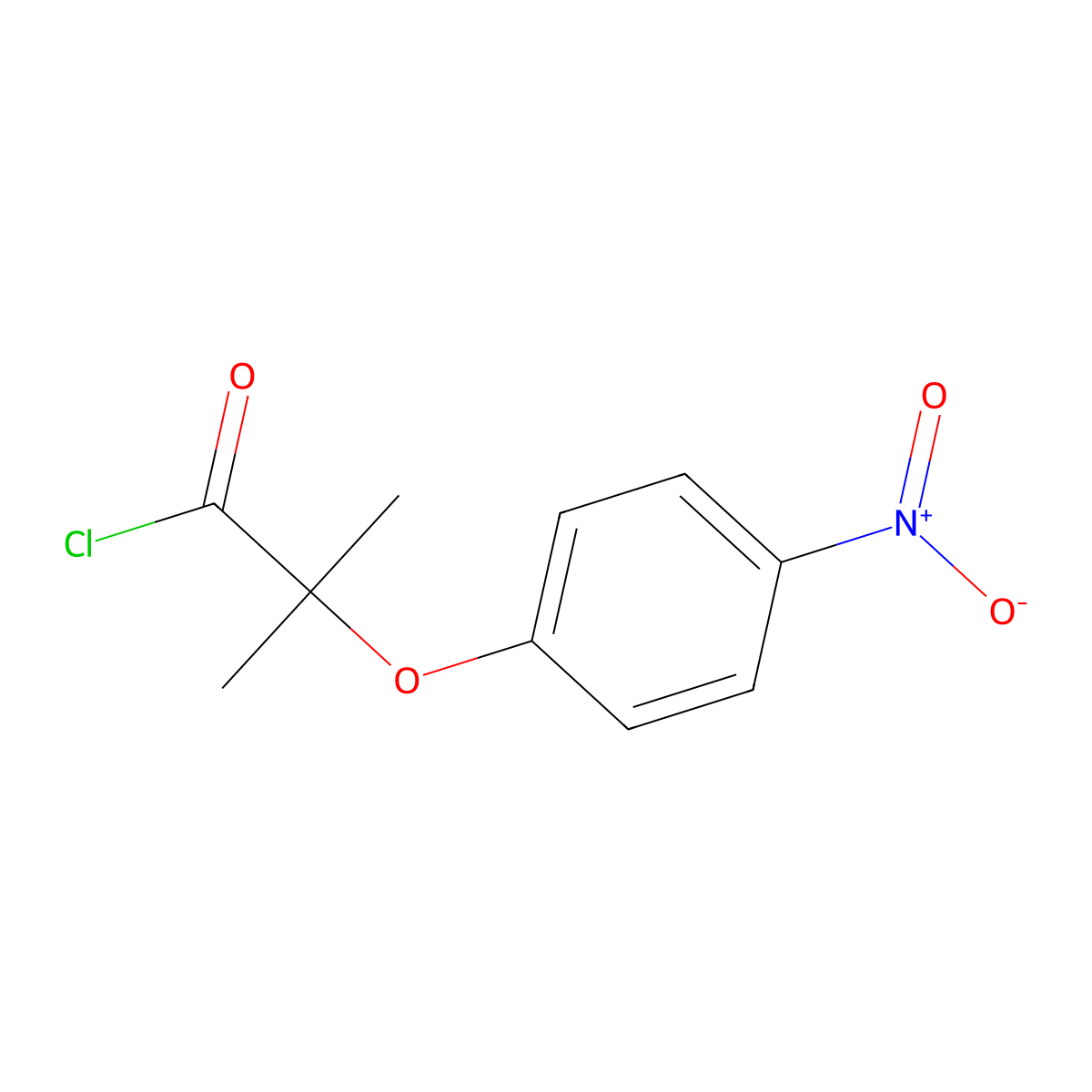 2-Methyl-2-(4-nitrophenoxy)propanoyl chloride molecular structure, CAS 4878-29-9
