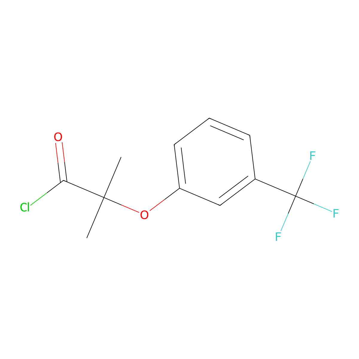2-Methyl-2-[3-(trifluoromethyl)phenoxy]propanoyl chloride molecular structure, CAS 4878-30-2