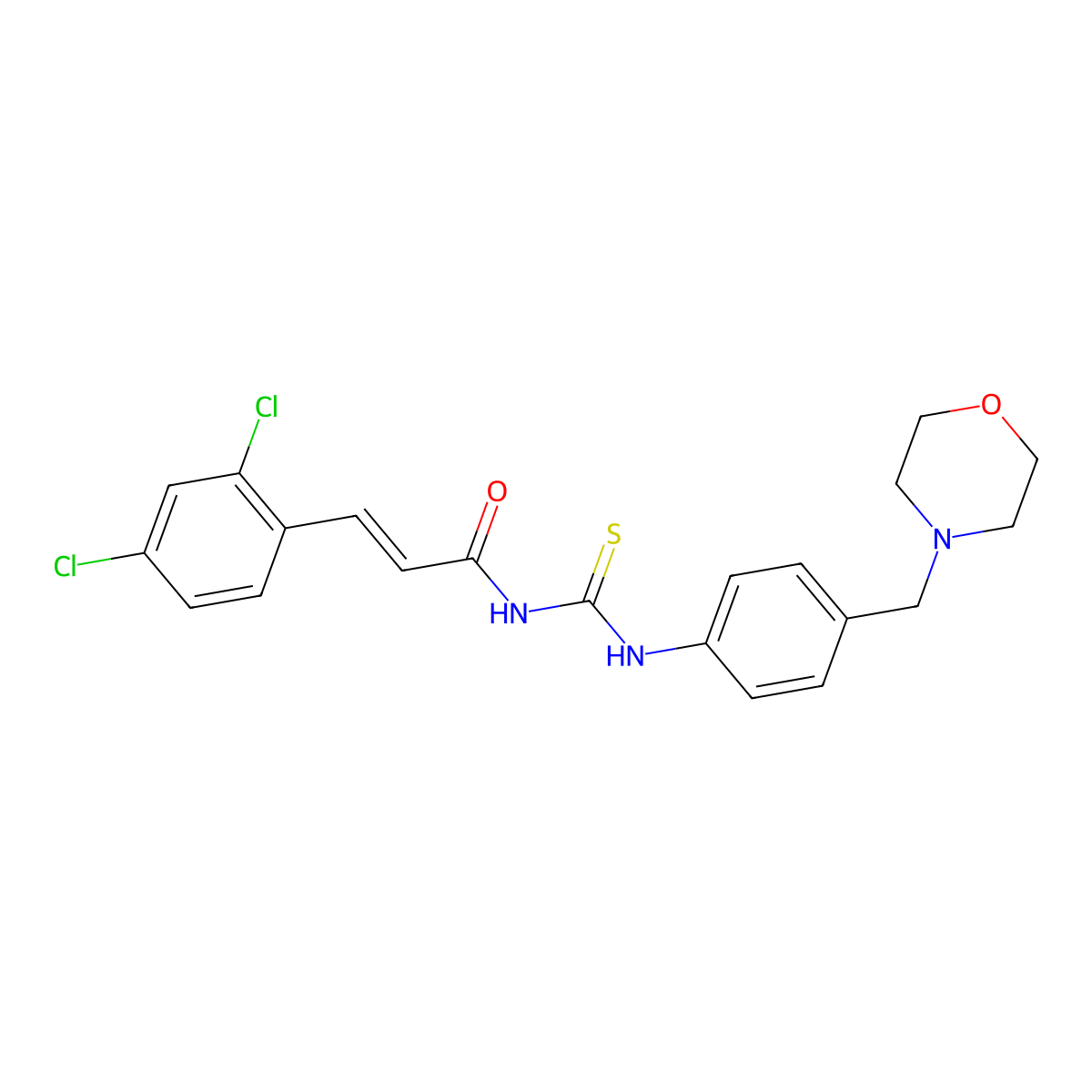 3-(2,4-dichlorophenyl)-N-[[4-(morpholin-4-ylmethyl)phenyl]carbamothioyl]prop-2-enamide molecular structure, CAS 4878-32-4