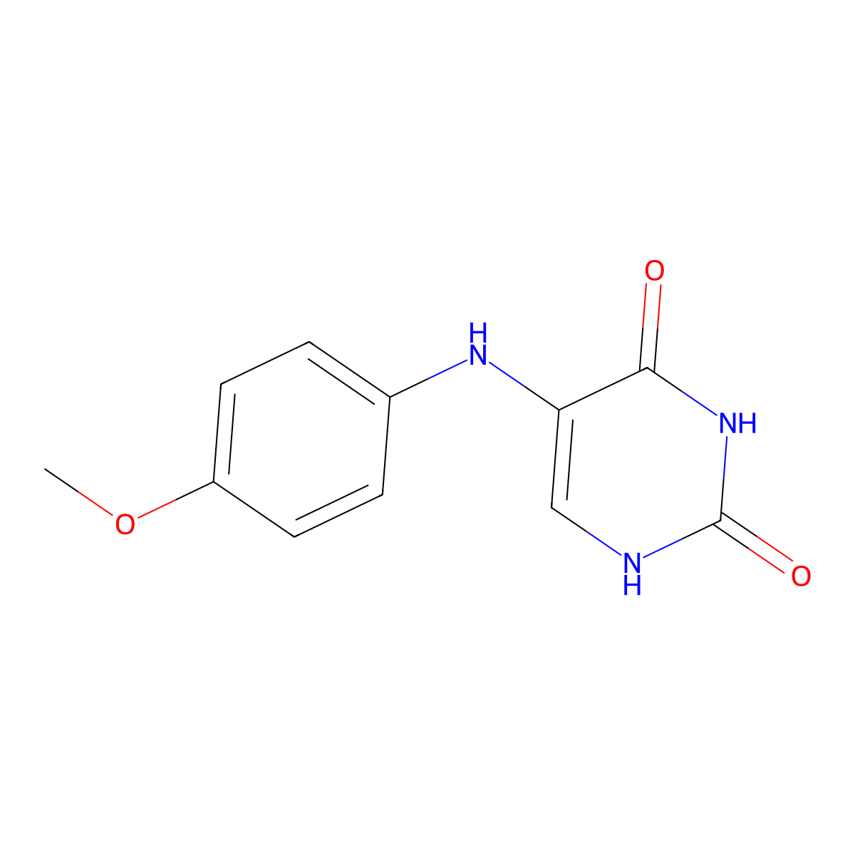 5-((4-Methoxyphenyl)amino)pyrimidine-2,4(1H,3H)-dione molecular structure, CAS 4878-54-0