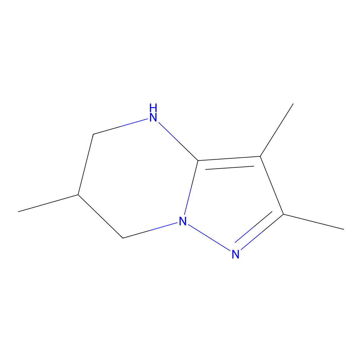 2,3,6-trimethyl-4H,5H,6H,7H-pyrazolo[1,5-a]pyrimidine molecular structure, CAS 4879-24-7