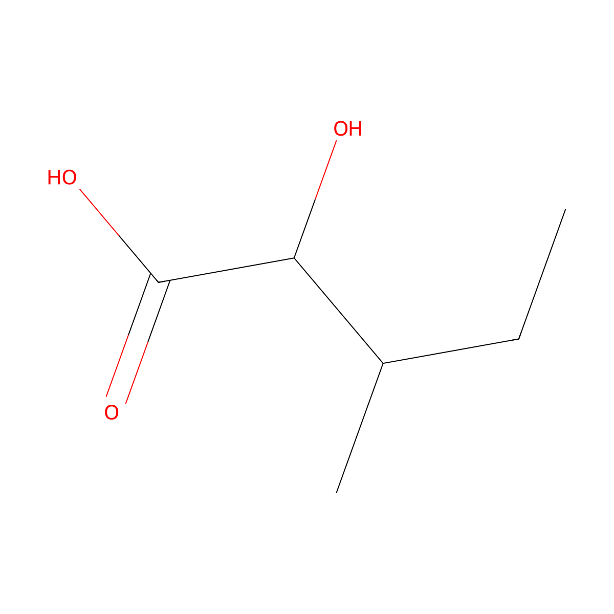 2-Hydroxy-3-methylpentanoic acid molecular structure, CAS 488-15-3