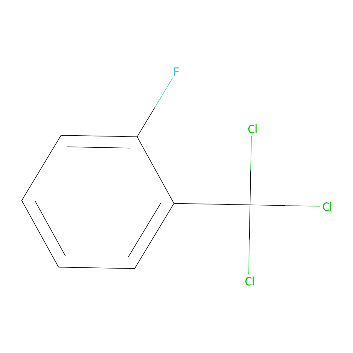 Benzene, 1-fluoro-2-(trichloromethyl)- molecular structure, CAS 488-98-2