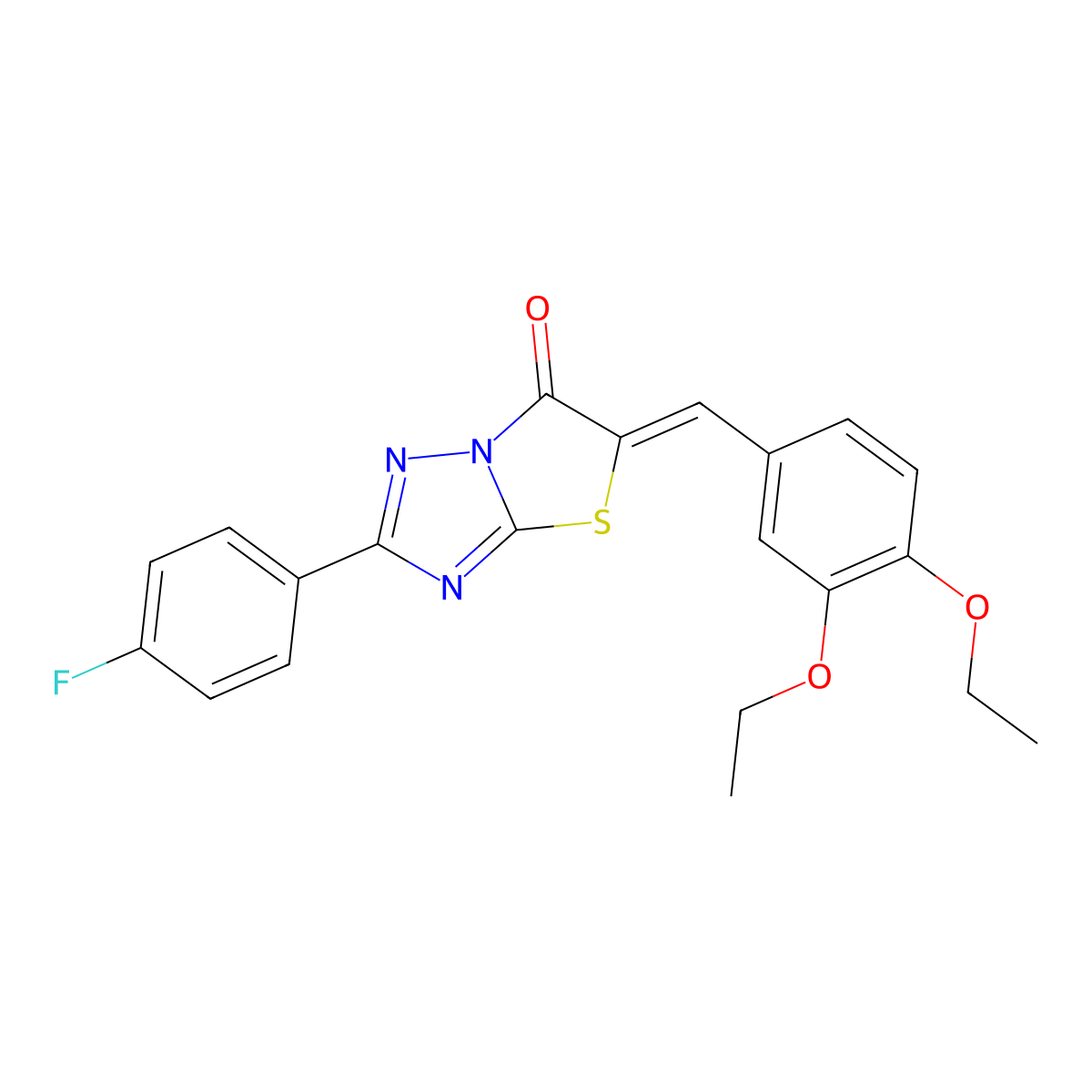 5-[(3,4-Diethoxyphenyl)methylidene]-2-(4-fluorophenyl)-[1,3]thiazolo[3,2-b][1,2,4]triazol-6-one molecular structure, CAS 4880-95-9