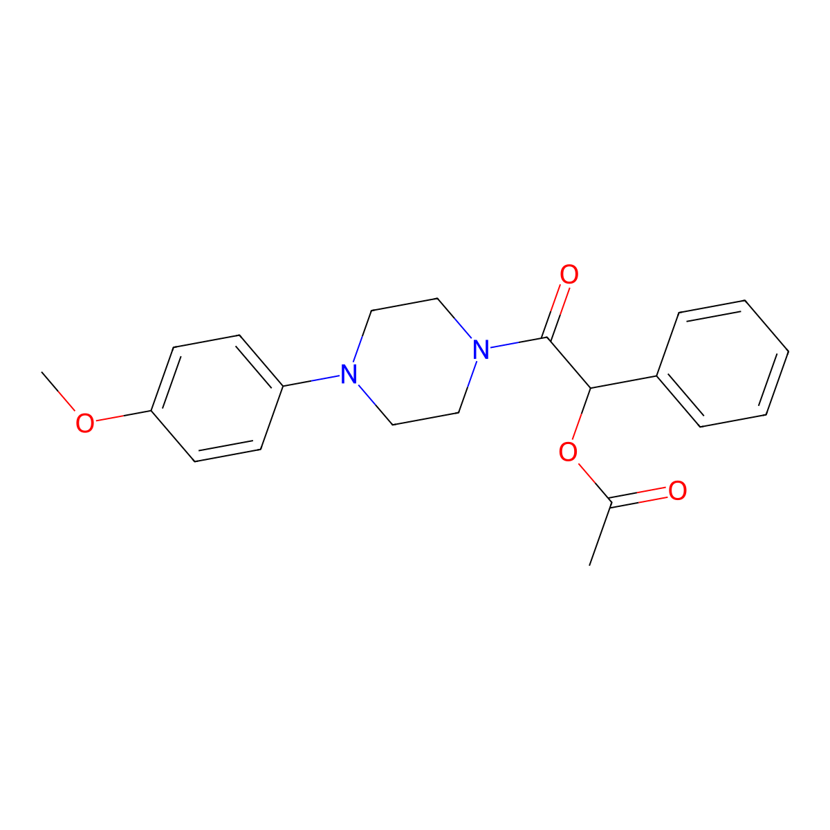 2-[4-(4-Methoxyphenyl)piperazin-1-yl]-2-oxo-1-phenylethyl acetate molecular structure, CAS 488088-41-1