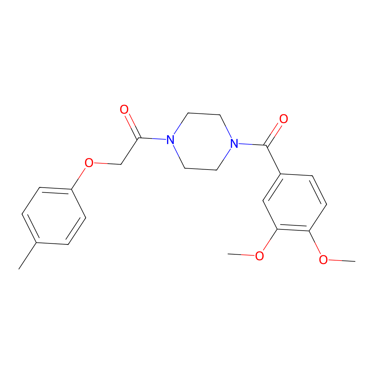 1-[4-(3,4-Dimethoxybenzoyl)piperazin-1-yl]-2-(4-methylphenoxy)ethanone molecular structure, CAS 488088-62-6